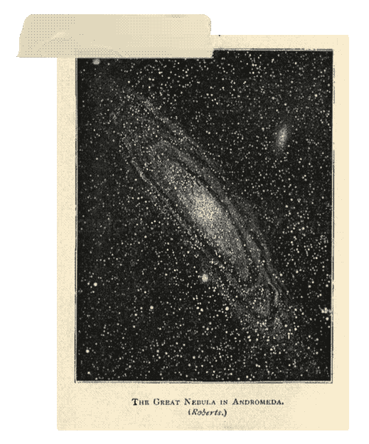 a print of the great nebula in andromeda