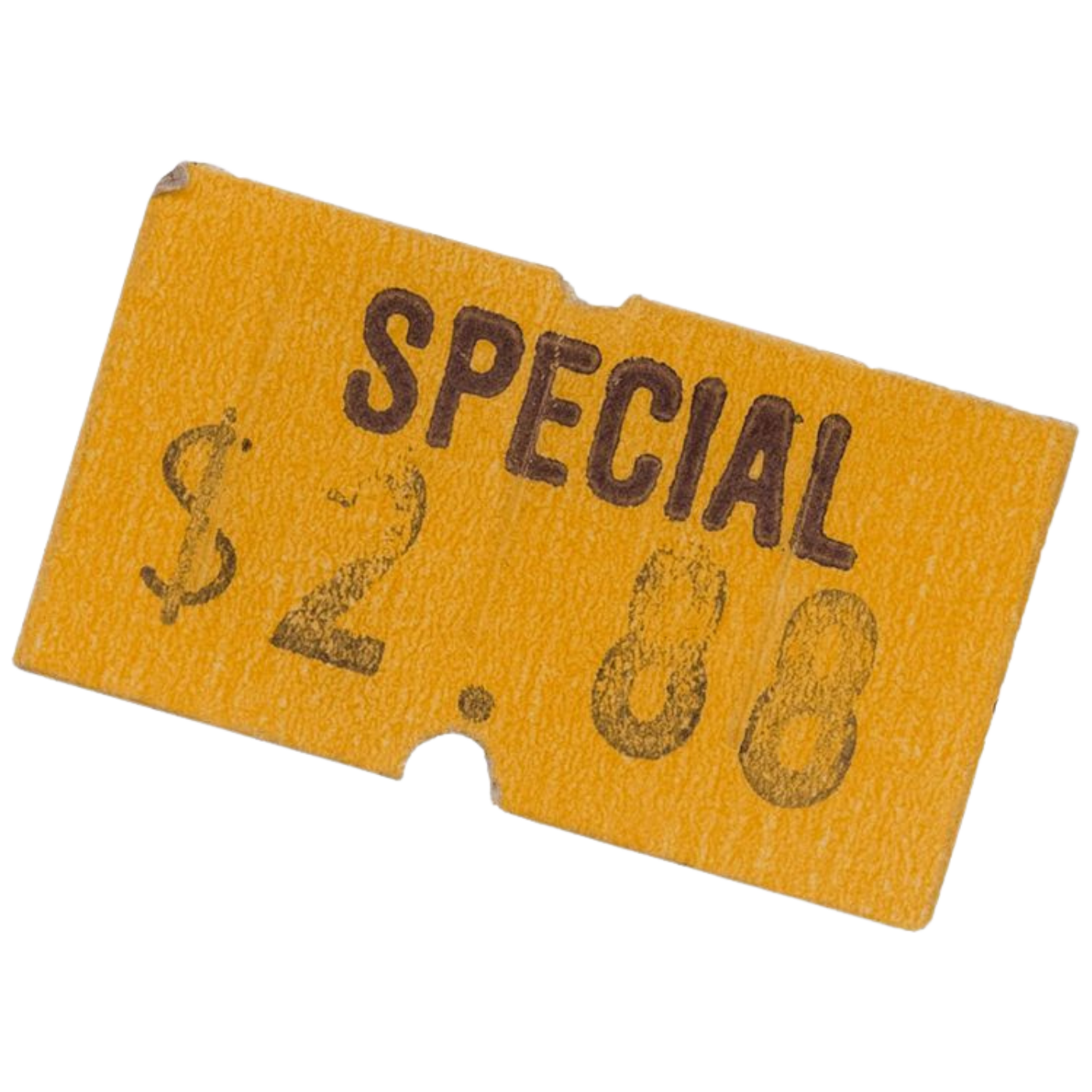 a yellow pricetag depicting $2.88